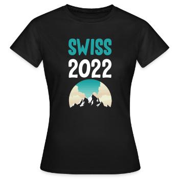 Swiss 2022 - Frauen T-Shirt - Schwarz - Vorne - AI Model Female 172 dark (172cm)