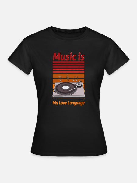 La musica è il mio linguaggio d'amore - Maglietta da donna - nero