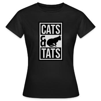 Citation de chats et de tats - T-shirt Femme - noir - Devant - AI Model Female 172 dark (172cm)