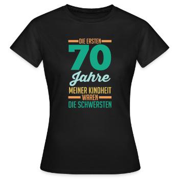 Siebzig Siebzigster 70 Jahre Geburtstag - Frauen T-Shirt - Schwarz - Vorne - AI Model Female 172 dark (172cm)