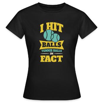 Drôle de dicton de balle de tennis pour adultes - T-shirt Femme - noir - Devant - AI Model Female 172 dark (172cm)