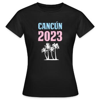 Cancun 2023 - T-shirt Femme - noir - Devant - AI Model Female 172 dark (172cm)
