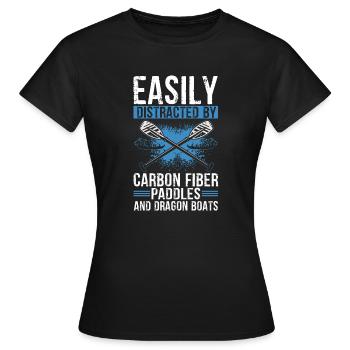 Entraîneur de bateau-dragon et bateau-dragon - T-shirt Femme - noir - Devant - AI Model Female 172 dark (172cm)