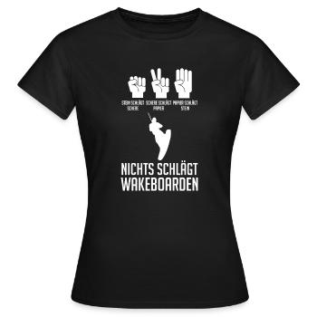 Wakeboarder Wakeboard Wakeboarding - Frauen T-Shirt - Schwarz - Vorne - AI Model Female 172 dark (172cm)