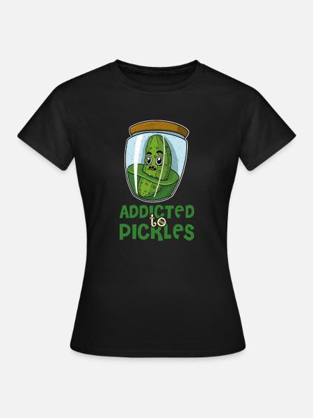 Fruits, jardin, concombres, cornichons, cornichons - T-shirt Femme - noir
