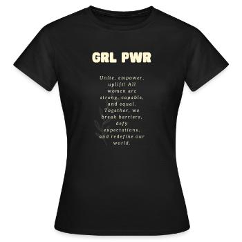 GRL PWR - Women's T-Shirt - black - Front - AI Model Female 172 dark (172cm)