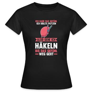 Stricken Nähen Häkeln - Frauen T-Shirt - Schwarz - Vorne - AI Model Female 172 dark (172cm)