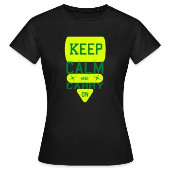 Restez calme et continuez - T-shirt Femme - noir - Devant - AI Model Female 172 dark (172cm)