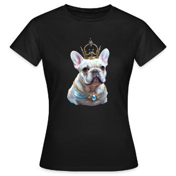 Tête de bouledogue français sur chemise et accès - T-shirt Femme - noir - Devant - AI Model Female 172 dark (172cm)