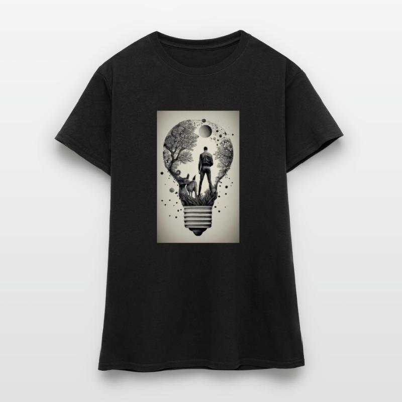 man inside a light bulb Women's T-Shirt