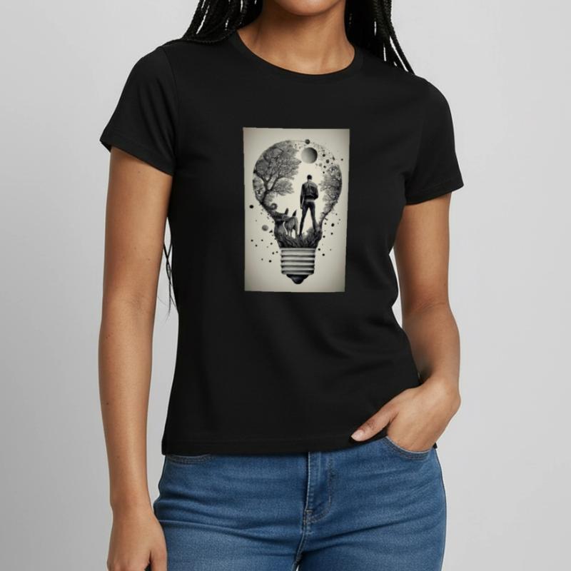 man inside a light bulb Women's T-Shirt