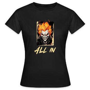 Carte de poker ALL IN - T-shirt Femme - noir - Devant - AI Model Female 172 dark (172cm)