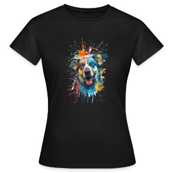 Spash Motiv für alle Hundeliebhaber - Frauen T-Shirt - Schwarz - Vorne - AI Model Female 172 dark (172cm)