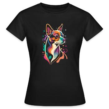 Chihuahua minimalistisch - Frauen T-Shirt - Schwarz - Vorne - AI Model Female 172 dark (172cm)
