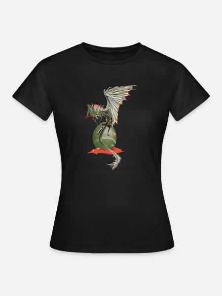 angry Dragon egg - Frauen T-Shirt - Schwarz
