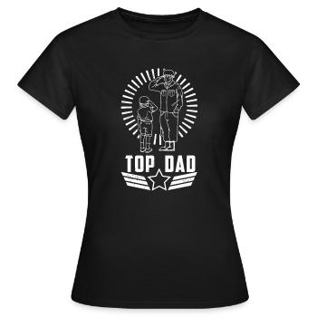 Top Dad Top Father Father's Day Military Soldiers - Women's T-Shirt - black - Front - AI Model Female 172 dark (172cm)