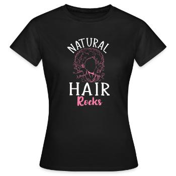 Cheveux bouclés Boucles afro Cheveux naturels - T-shirt Femme - noir - Devant - AI Model Female 172 dark (172cm)