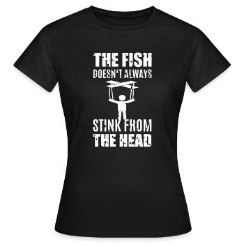 The fish stinks - Women's T-Shirt - black - Front - AI Model Female 172 dark (172cm)
