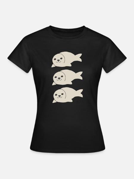 robbe dreifach - Frauen T-Shirt - Schwarz