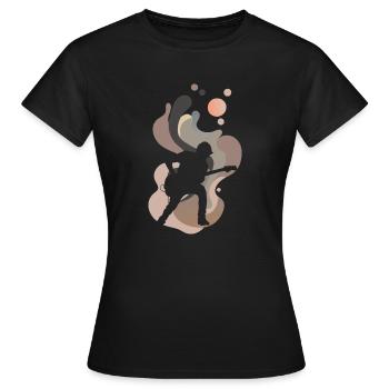 Gitarrist Hardrock Elektrogitarre - Frauen T-Shirt - Schwarz - Vorne - AI Model Female 172 dark (172cm)