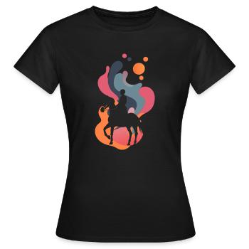 Dressur Reitschule - Frauen T-Shirt - Schwarz - Vorne - AI Model Female 172 dark (172cm)