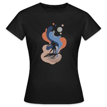 Surfbrett Surfergirl - Frauen T-Shirt - Schwarz - Vorne - AI Model Female 172 dark (172cm)