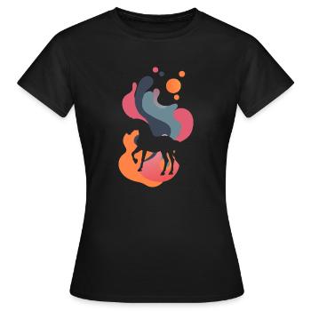 Pferd Hufe Pferde - Frauen T-Shirt - Schwarz - Vorne - AI Model Female 172 dark (172cm)