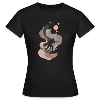 Surfbrett Surfergirl - Frauen T-Shirt - Schwarz - Vorne - AI Model Female 172 dark (172cm)