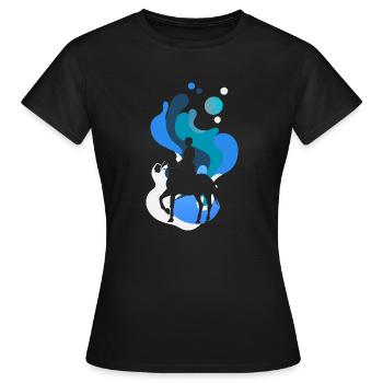 Dressurpferd Reitsport Springreiten - Frauen T-Shirt - Schwarz - Vorne - AI Model Female 172 dark (172cm)