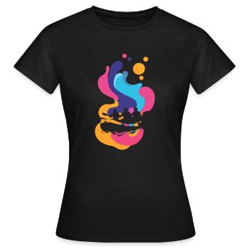 Canot à rames d’eau vive - T-shirt Femme - noir - Devant - AI Model Female 172 dark (172cm)