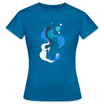 Wind Instrument Jazz - Women's T-Shirt - antique blue sapphire heather - Front - AI Model Female 172 dark (172cm)