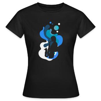 Wind Instrument Jazz - Women's T-Shirt - black - Front - AI Model Female 172 dark (172cm)
