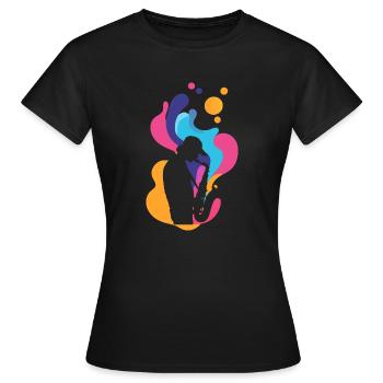 Saxophonist Blaskapelle Blasinstrument - Frauen T-Shirt - Schwarz - Vorne - AI Model Female 172 dark (172cm)