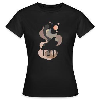 Instrument Symphonie Piano - T-shirt Femme - noir - Devant - AI Model Female 172 dark (172cm)