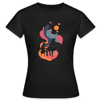 Instrument Piano Symphonie - T-shirt Femme - noir - Devant - AI Model Female 172 dark (172cm)