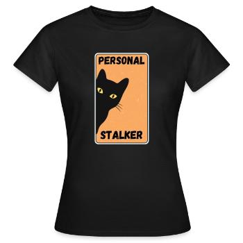 Black Cat – Persönliche Pirsch - Frauen T-Shirt - Schwarz - Vorne - AI Model Female 172 dark (172cm)