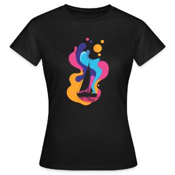 Segelboote Segler - Frauen T-Shirt - Schwarz - Vorne - AI Model Female 172 dark (172cm)