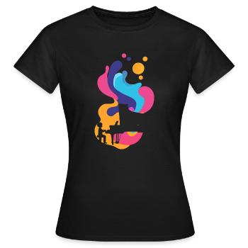 Pianist Klavier - Frauen T-Shirt - Schwarz - Vorne - AI Model Female 172 dark (172cm)