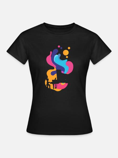 Pianist Klavier - Frauen T-Shirt - Schwarz