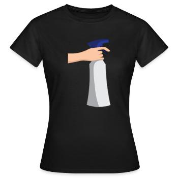 Nettoyage Nettoyage Nettoyage dame balai wischmop74 - T-shirt Femme - noir - Devant - AI Model Female 172 dark (172cm)