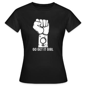 Mädchen Feministin - Frauen T-Shirt - Schwarz - Vorne - AI Model Female 172 dark (172cm)