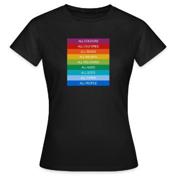 Tolerance Equality Inclusion Tolerance Pride Queer - Women's T-Shirt - black - Front - AI Model Female 172 dark (172cm)