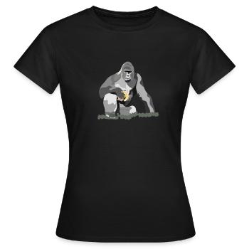 Gorilla with a peeled Banana - Frauen T-Shirt - Schwarz - Vorne - AI Model Female 172 dark (172cm)