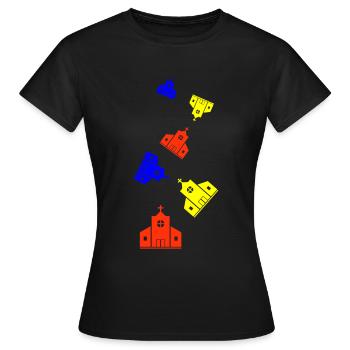 Kirche - Frauen T-Shirt - Schwarz - Vorne - AI Model Female 172 dark (172cm)