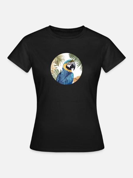 Blau-Gold Ara - Frauen T-Shirt - Schwarz