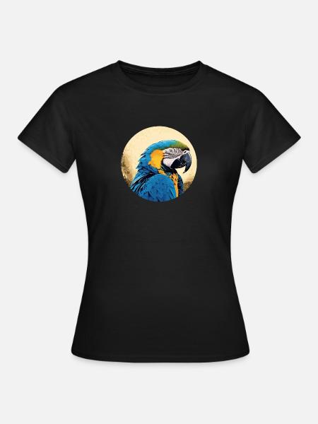 Blau-Gold Ara - Frauen T-Shirt - Schwarz