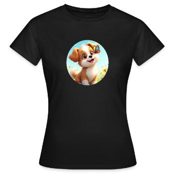 Hündchen, Hundi - Frauen T-Shirt - Schwarz - Vorne - AI Model Female 172 dark (172cm)