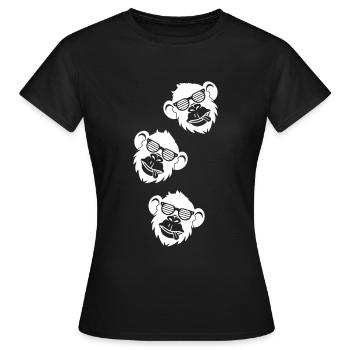 Singe Tête Froide - T-shirt Femme - noir - Devant - AI Model Female 172 dark (172cm)