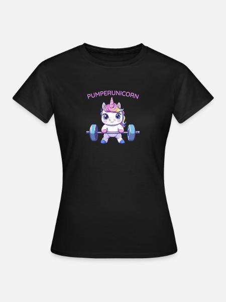 Pumper Einhorn - Frauen T-Shirt - Schwarz