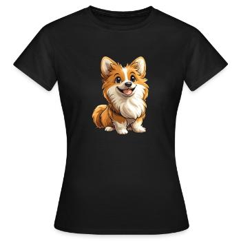 Hund niedlicher Zwergspitz - Frauen T-Shirt - Schwarz - Vorne - AI Model Female 172 dark (172cm)